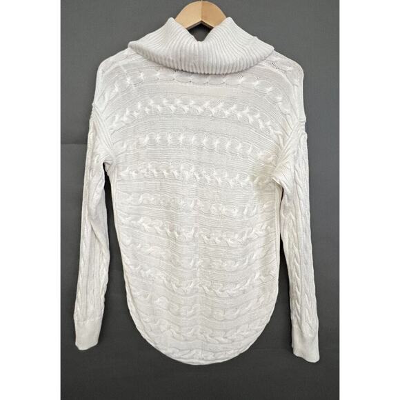 Lauren Ralph Lauren Women’s Sz. M Cream Cowl Neck Sweater Cable Knit Pullover - Picture 4 of 7